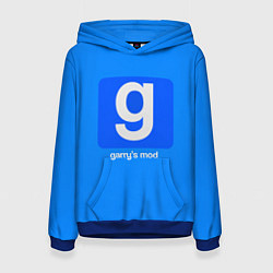 Толстовка-худи женская Garrys Mod логотип, цвет: 3D-синий