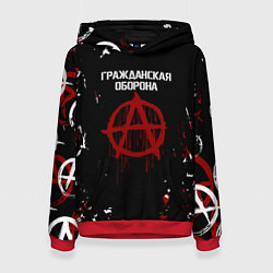 Толстовка-худи женская Гражданская оборона A, цвет: 3D-красный