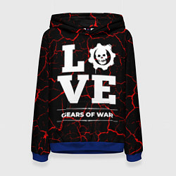 Толстовка-худи женская Gears of War Love Классика, цвет: 3D-синий
