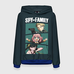 Толстовка-худи женская SPY X FAMILY СЕМЬЯ ШПИОНА ЛОЙД, АНЯ, ЙОР, цвет: 3D-синий