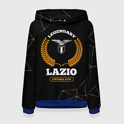 Толстовка-худи женская Лого Lazio и надпись Legendary Football Club на те, цвет: 3D-синий