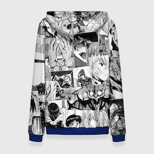 Женская толстовка Евангелион паттерн / 3D-Синий – фото 2