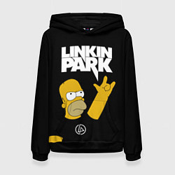 Толстовка-худи женская LINKIN PARK ГОМЕР СИМПСОН, SIMPSONS, цвет: 3D-черный