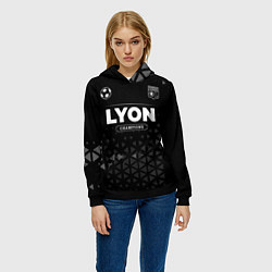 Толстовка-худи женская Lyon Champions Uniform, цвет: 3D-черный — фото 2
