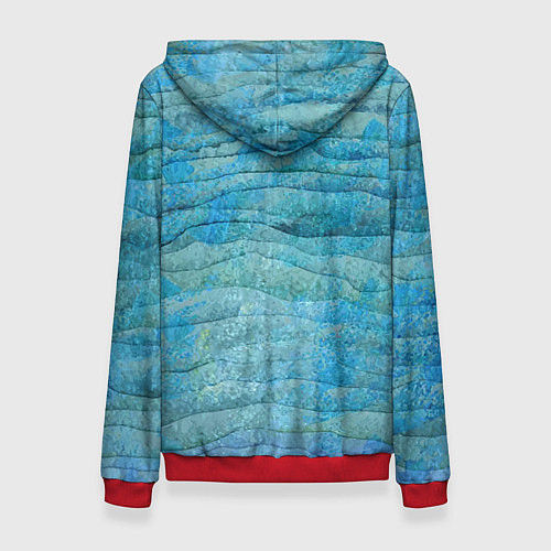 Женская толстовка Abstract pattern Waves Абстрактный паттерн Волны / 3D-Красный – фото 2