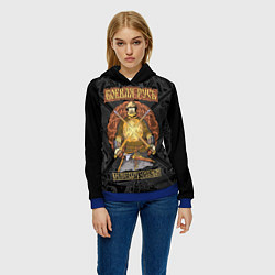 Толстовка-худи женская Боевая Русь: русский богатырь, цвет: 3D-синий — фото 2