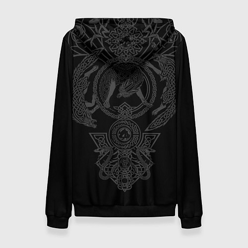 Женская толстовка Помни свои корни - в тебе течёт кровь богов / 3D-Черный – фото 2