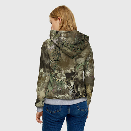 Женская толстовка Сова на абстрактном коричневом фоне / 3D-Меланж – фото 4