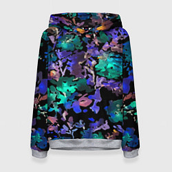 Толстовка-худи женская Floral pattern Summer night Fashion trend 2025, цвет: 3D-меланж