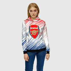 Толстовка-худи женская Арсенал arsenal logo, цвет: 3D-черный — фото 2