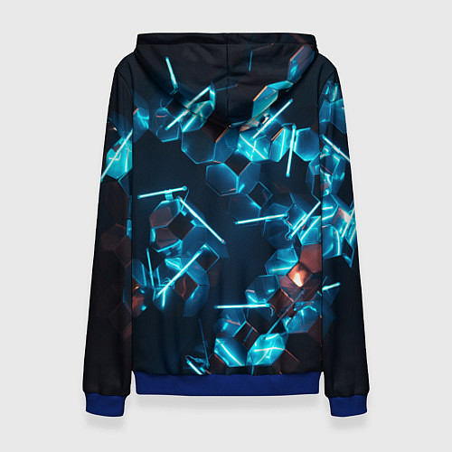 Женская толстовка Неоновые фигуры с лазерами - Голубой / 3D-Синий – фото 2