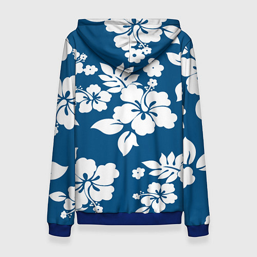 Женская толстовка Цветочный паттерн Минимализм / 3D-Синий – фото 2