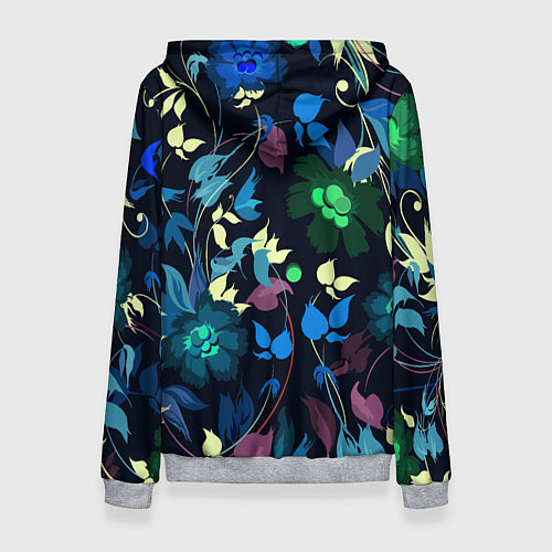 Женская толстовка Color summer night Floral pattern / 3D-Меланж – фото 2