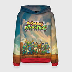 Толстовка-худи женская My singing monsters САХАСЕМЬЯ, цвет: 3D-красный