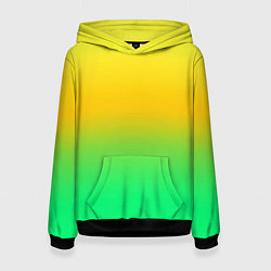 Женская толстовка Неоновый градиентный желто-зеленый фон
