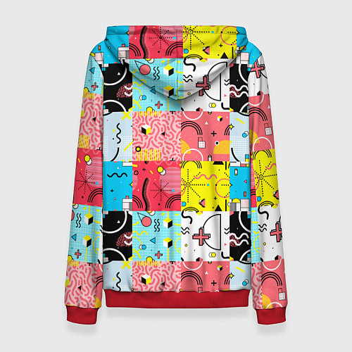 Женская толстовка COLORED GEOMETRIC SHAPES / 3D-Красный – фото 2