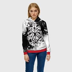 Толстовка-худи женская КЛЕЙМО ЖЕРТВЫ - БЕРСЕРКBERSERK, цвет: 3D-красный — фото 2