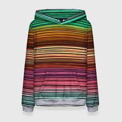 Женская толстовка Multicolored thin stripes Разноцветные полосы