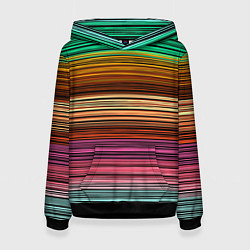 Женская толстовка Multicolored thin stripes Разноцветные полосы