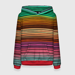 Женская толстовка Multicolored thin stripes Разноцветные полосы