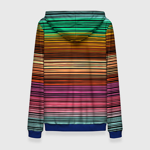 Женская толстовка Multicolored thin stripes Разноцветные полосы / 3D-Синий – фото 2