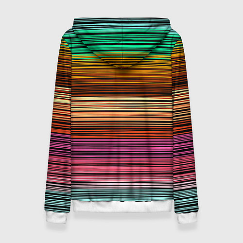 Женская толстовка Multicolored thin stripes Разноцветные полосы / 3D-Белый – фото 2