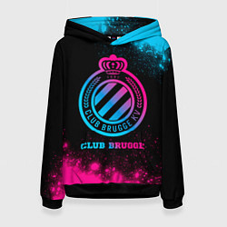 Толстовка-худи женская Club Brugge Neon Gradient, цвет: 3D-черный