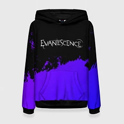 Толстовка-худи женская Evanescence Purple Grunge, цвет: 3D-черный