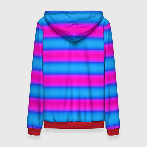 Женская толстовка Striped pattern яркий неоновый полосатый узор / 3D-Красный – фото 2