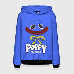 Толстовка-худи женская Poppy Playtime Huggy Wuggy, цвет: 3D-черный