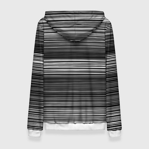 Женская толстовка Black and white thin stripes Тонкие полосы / 3D-Белый – фото 2