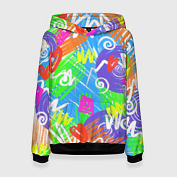 Женская толстовка Яркий геометрический принт на белом фоне