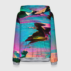 Толстовка-худи женская Multicolored vanguard glitch, цвет: 3D-меланж