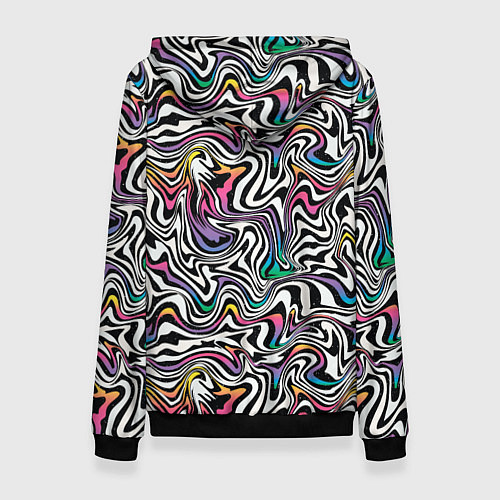 Женская толстовка Цветная оптическая иллюзия / 3D-Черный – фото 2