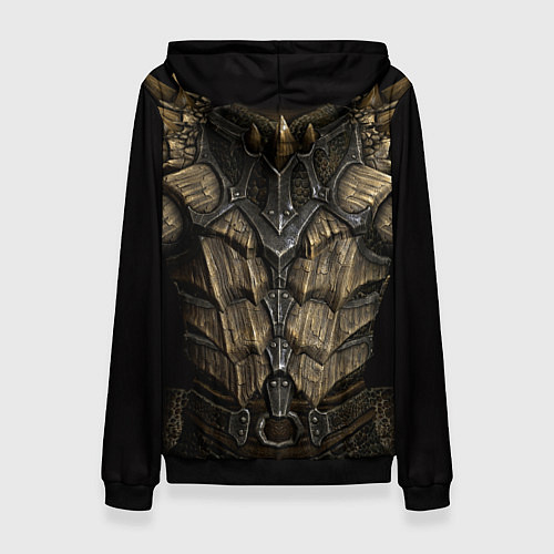 Женская толстовка Драконья чешуйчатая броня из SKYRIM / 3D-Черный – фото 2