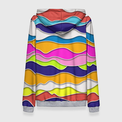 Женская толстовка Разноцветные волны Летний паттерн / 3D-Меланж – фото 2