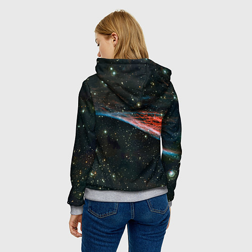 Женская толстовка Космический взгляд совы / 3D-Меланж – фото 4