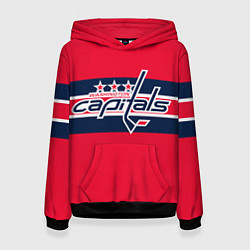 Толстовка-худи женская Вашингтон Кэпиталз форма, цвет: 3D-черный