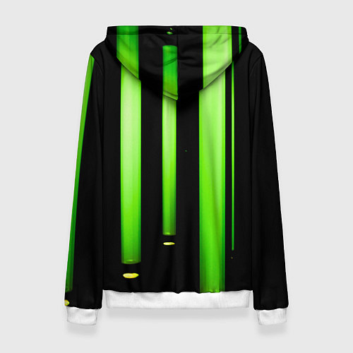 Женская толстовка Абстрактные неоновые колбы с кислотой - Зелёный / 3D-Белый – фото 2