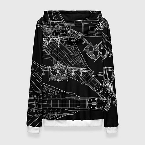 Женская толстовка Фронтовой бомбардировщик - истребитель Су-24 / 3D-Белый – фото 2