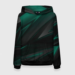 Женская толстовка Бирюзовый черный фон