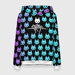 Толстовка-худи женская Stray Киберпанк, цвет: 3D-белый