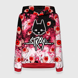 Толстовка-худи женская STRAY HORROR, цвет: 3D-красный