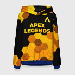 Толстовка-худи женская Apex Legends - gold gradient: символ сверху, цвет: 3D-синий