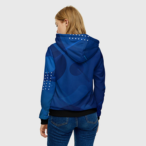 Женская толстовка Сборная Англии Синяя Абстракция / 3D-Черный – фото 4