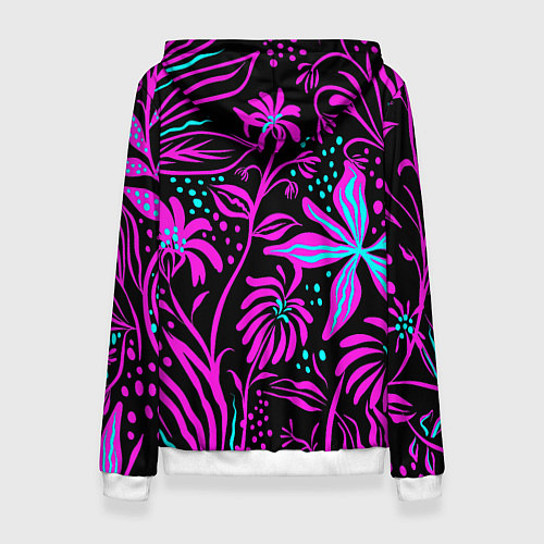 Женская толстовка Purple flowers pattern / 3D-Белый – фото 2