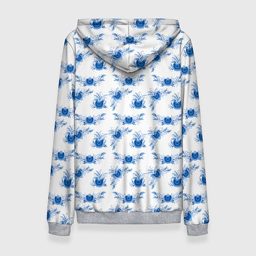 Женская толстовка Blue floral pattern / 3D-Меланж – фото 2