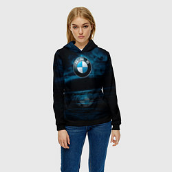 Толстовка-худи женская BMW marine theme, цвет: 3D-черный — фото 2