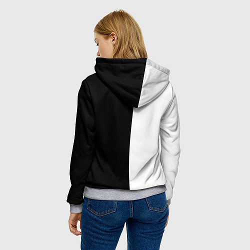 Женская толстовка MINIMALISM - BLACK AND WHITE / 3D-Меланж – фото 4