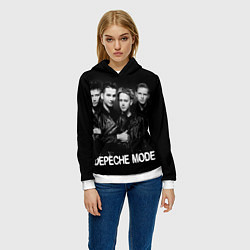 Толстовка-худи женская Depeche Mode - black & white portrait, цвет: 3D-белый — фото 2